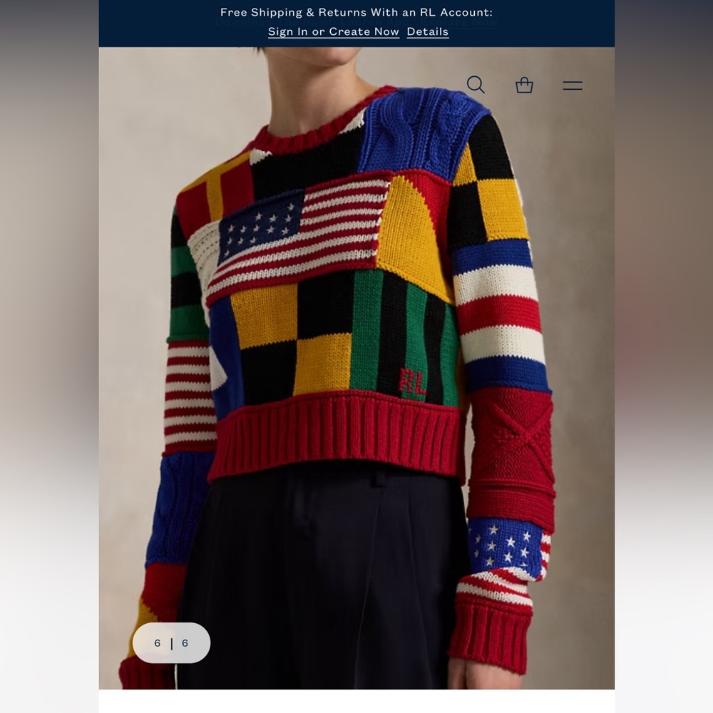 Polo by Ralph Lauren Multicolor Patchwork Sweater